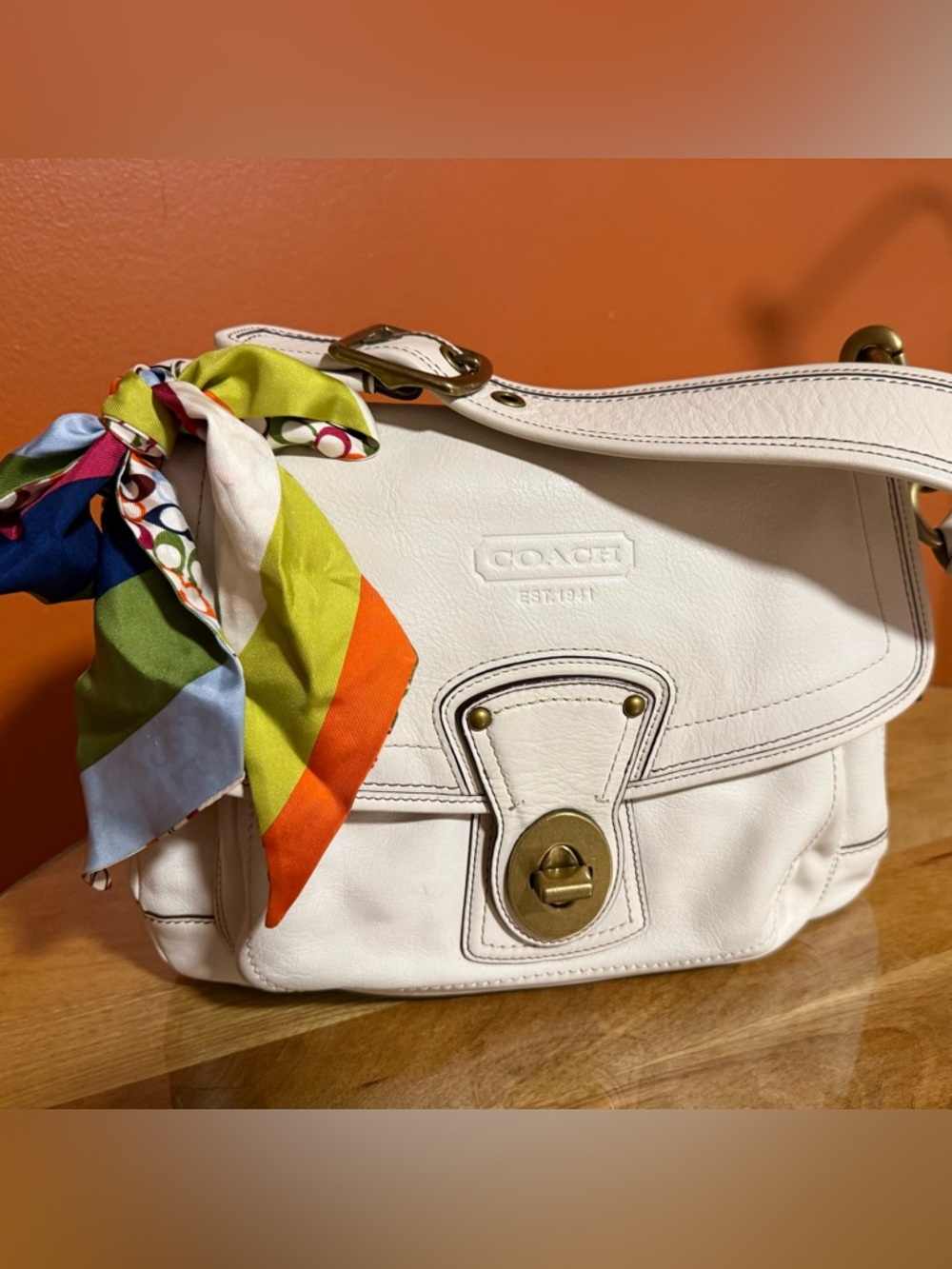Coach Legacy White Leather Shoulder Bag